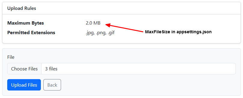 File Transfer Upload page