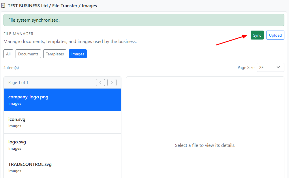 File Transfer Sync from the tree context menu