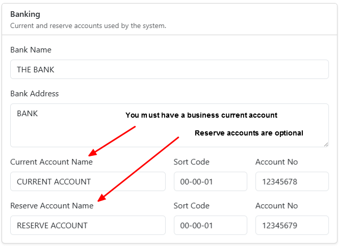 Bank Details