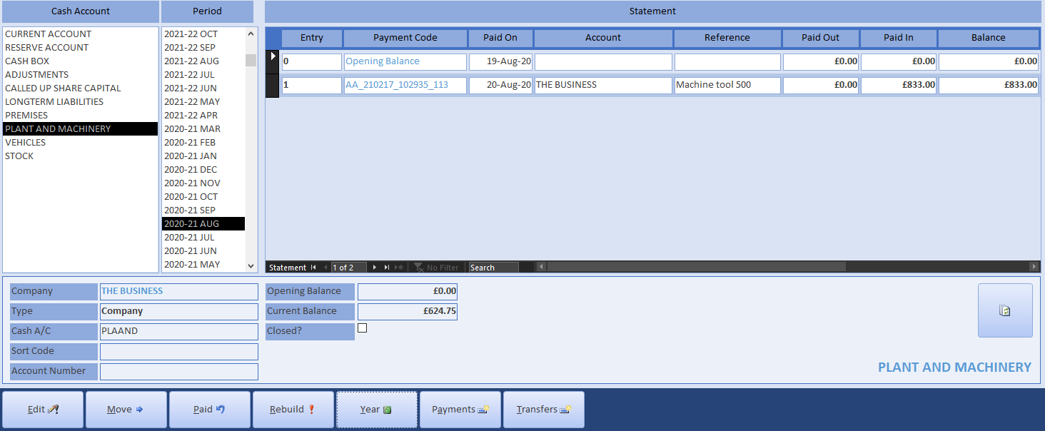 Cash Statement