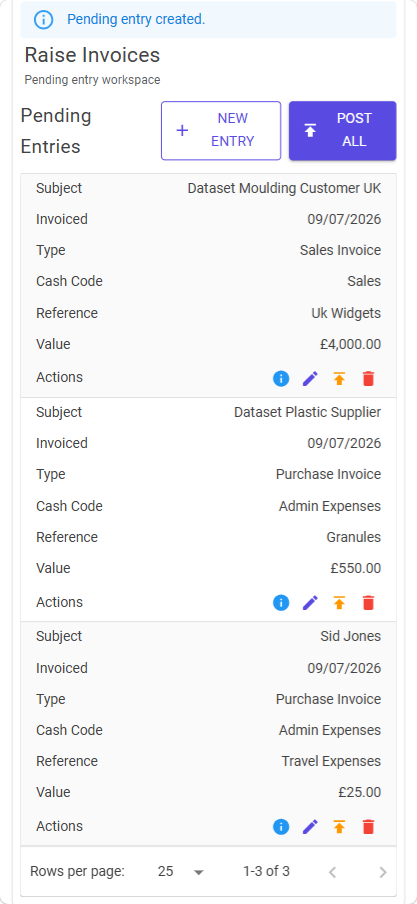 Invoice Register raise workspace on mobile