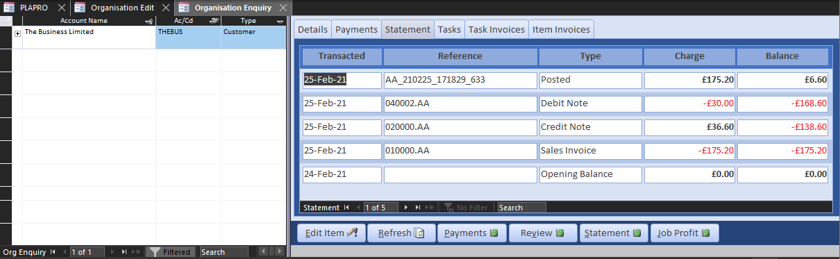 Demand Account Statement