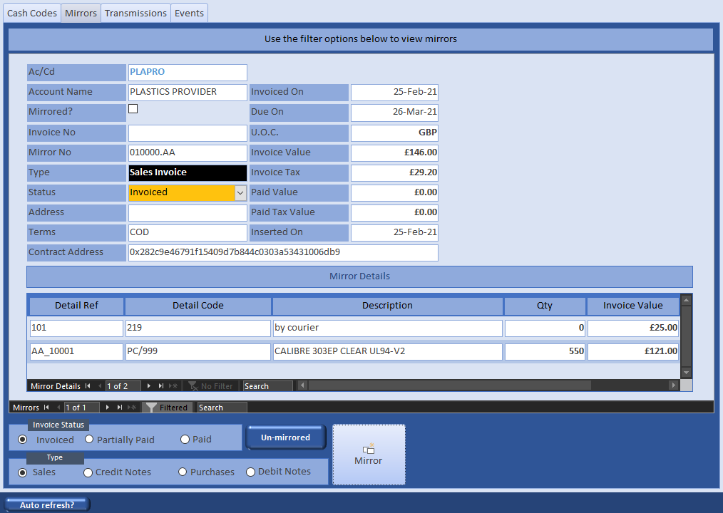 Invoice Mirrors