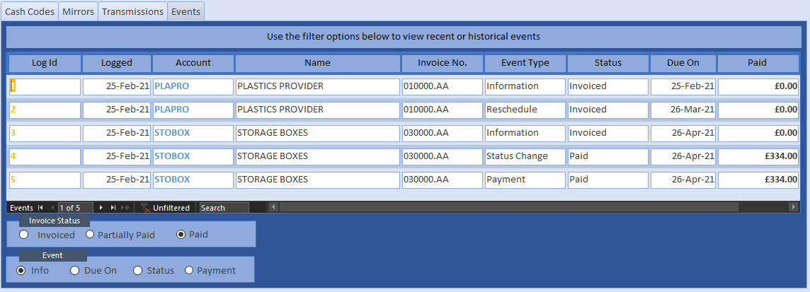 Payment Events