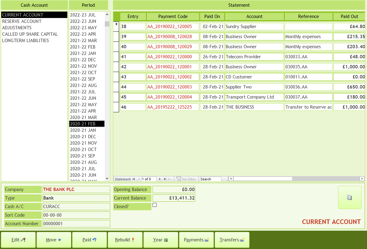 Cash Statement