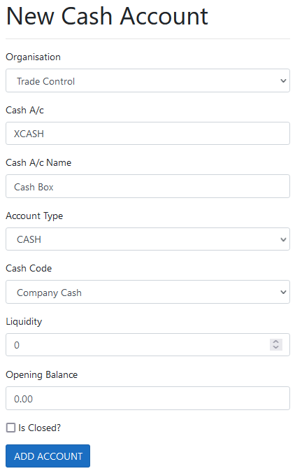 cash box account