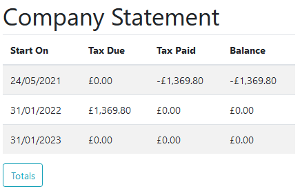 company tax statement